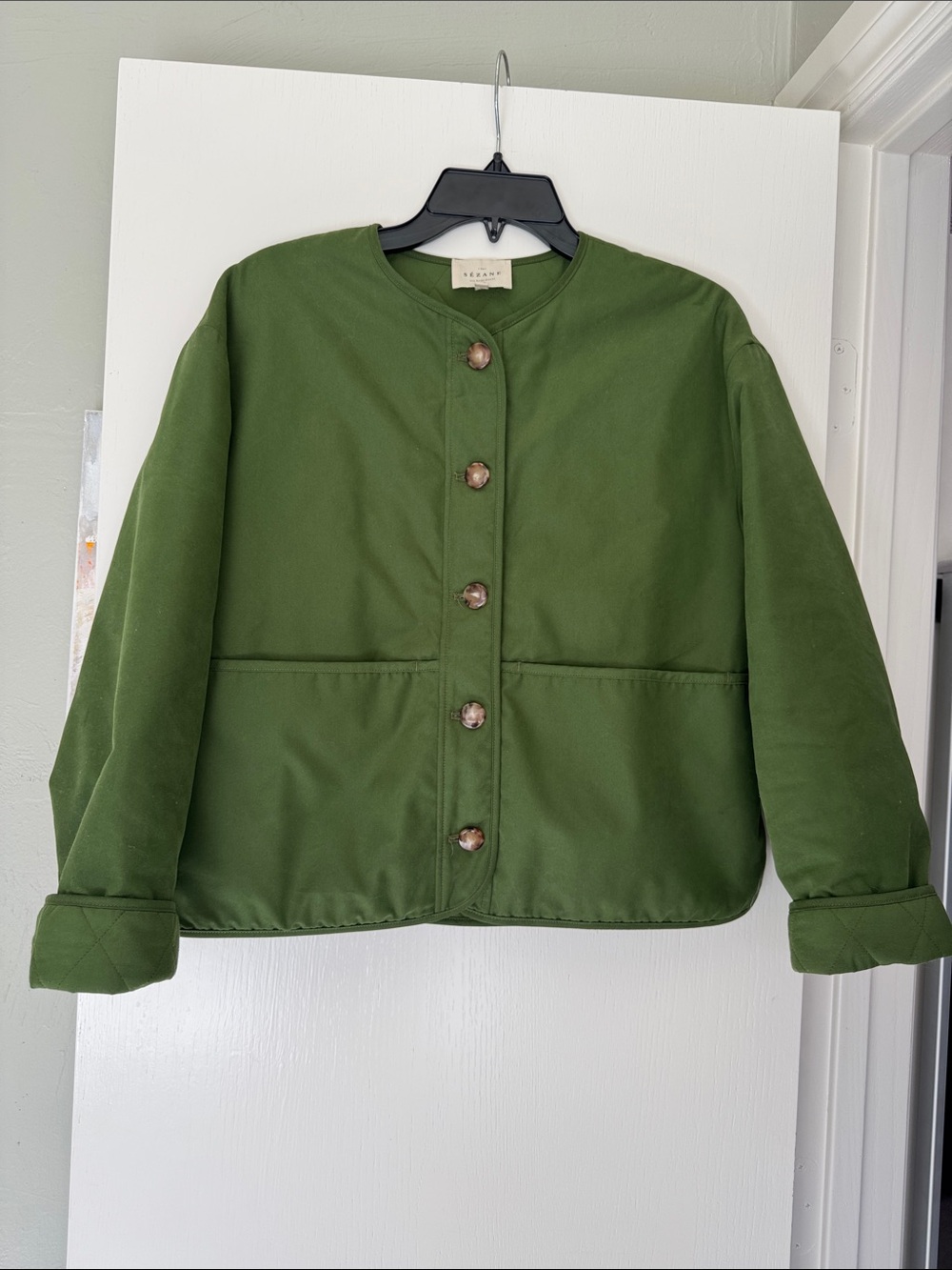 Sezane Freddy Jacket Chance Green - Size 2